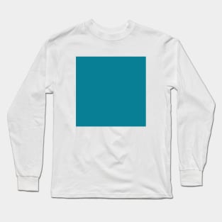 Solid Blue Deep Blue Ocean Monochrome Minimal Design Long Sleeve T-Shirt